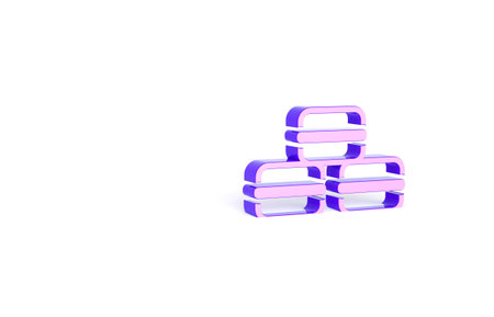 Purple Macaron cookie icon isolated on white background. Macaroon sweet bakery. Minimalism concept....