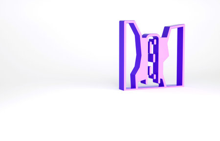 Purple Algar waterfall icon isolated on white background. Region Alicante. Spain. Minimalism...