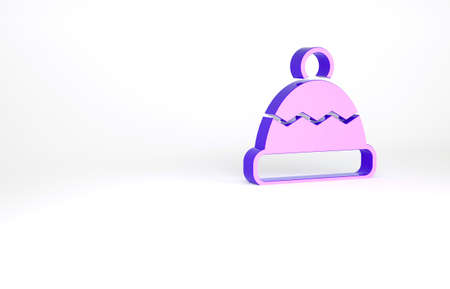 Purple Beanie hat icon isolated on white background. Minimalism concept. 3d illustration 3D renderの写真素材
