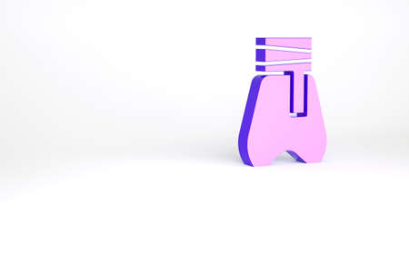 Purple Cossack pants with a belt icon isolated on white background. Cossack bloomers. Minimalism concept. 3d illustration 3D renderの写真素材