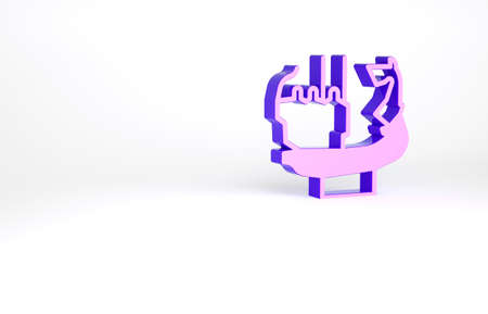 Purple Monument to founders of Kiev icon isolated on white background. Statue of Kyi, Shchek, Horyv and Lybid. Minimalism concept. 3d illustration 3D renderの写真素材