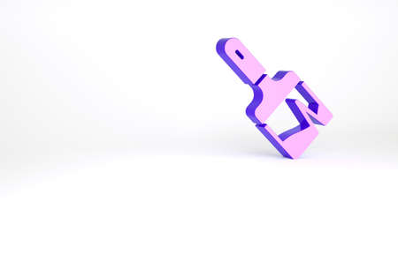 Purple Paint brush icon isolated on white background. Minimalism concept. 3d illustration 3D renderの写真素材