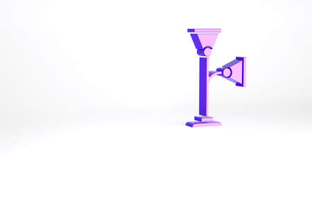 Purple Floor lamp icon isolated on white background. Minimalism concept. 3d illustration 3D renderの写真素材