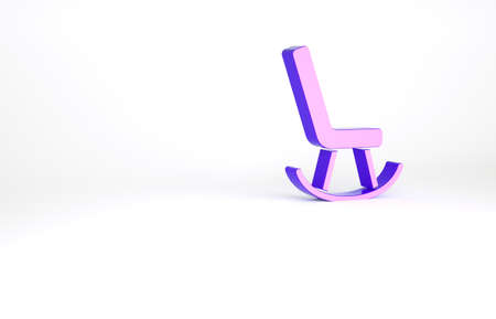 Purple Armchair icon isolated on white background. Minimalism concept. 3d illustration 3D renderの写真素材