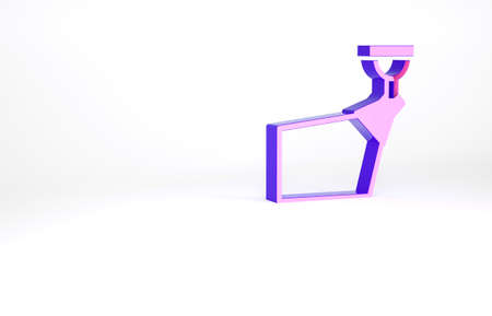 Purple Movie spotlight icon isolated on white background. Light Effect. Scene, Studio, Show. Minimalism concept. 3d illustration 3D renderの写真素材