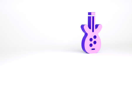 Purple Electric bass guitar icon isolated on white background. Minimalism concept. 3d illustration 3D renderの写真素材