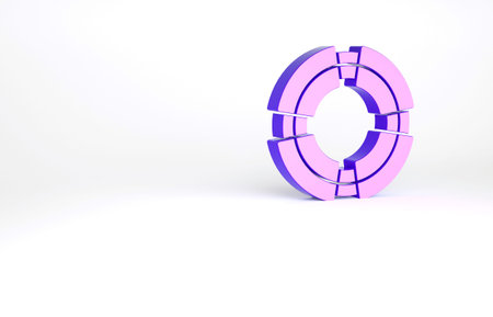 Purple Business lifebuoy icon isolated on white background. Rescue, crisis, support, team,...
