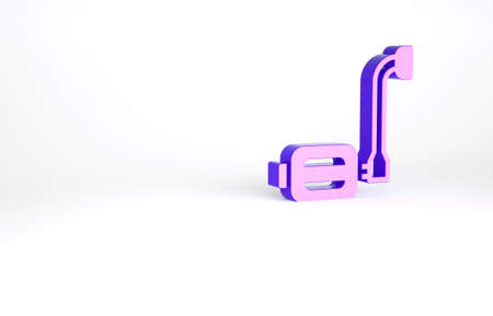 Purple Bicycle pedal icon isolated on white background. Minimalism concept. 3d illustration 3D renderの写真素材