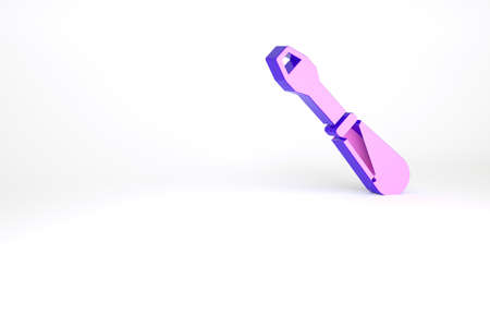 Purple Screwdriver icon isolated on white background. Service tool symbol. Minimalism concept. 3d illustration 3D renderの写真素材