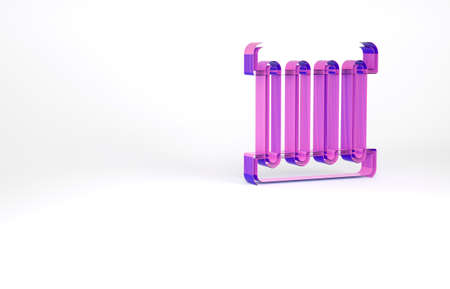 Purple Prison window icon isolated on white background. Minimalism concept. 3d illustration 3D renderの写真素材