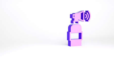 Purple Air horn icon isolated on white background. Sport fans or citizens against government and corruption. Minimalism concept. 3d illustration 3D renderの写真素材