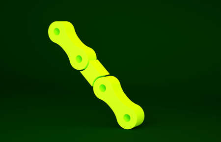 Yellow Car chain icon isolated on green background. Minimalism concept. 3d illustration 3D renderの写真素材