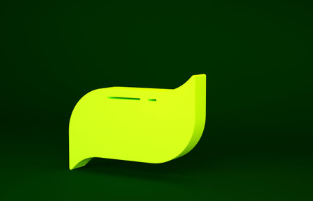 Yellow Toothpaste icon isolated on green background. Minimalism concept. 3d illustration 3D render