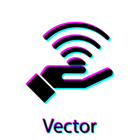 Black 5G new wireless internet wifi connection icon isolated on white background. Global network high speed connection data rate technology. Vectorのイラスト素材