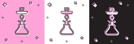 Set Hookah icon isolated on pink and white, black background. Vector