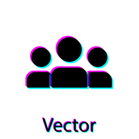 Black Users group icon isolated on white background. Group of people icon. Business avatar symbol - users profile icon. Vectorのイラスト素材