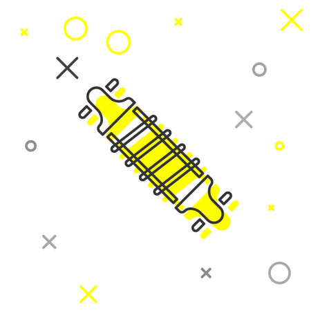 Grey line Bicycle suspension icon isolated on white background. Vectorのイラスト素材