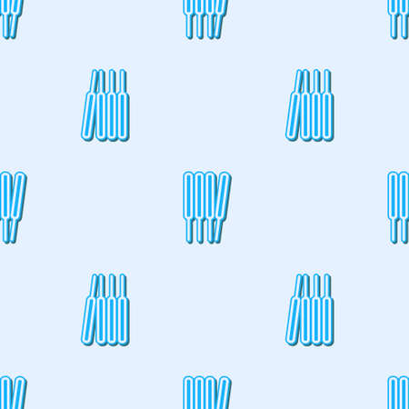 Blue line Aroma sticks, incense, aromas icon isolated seamless pattern on grey background. Vectorのイラスト素材