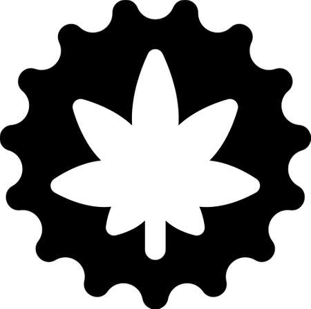 Black Medical marijuana or cannabis leaf icon isolated on white background. Hemp symbol. Vector Illustrationのイラスト素材