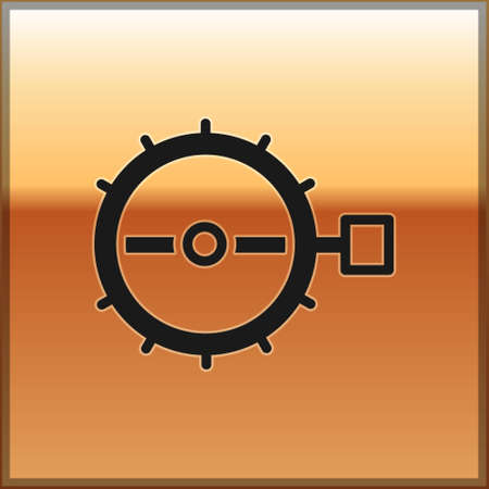 Black Trap hunting icon isolated on gold background. Vectorのイラスト素材