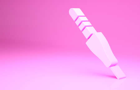 Pink Audio jack icon isolated on pink background. Audio cable for connection sound equipment. Plug wire. Musical instrument. Minimalism concept. 3d illustration 3D renderの写真素材
