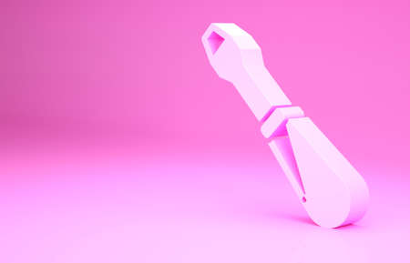 Pink Screwdriver icon isolated on pink background. Service tool symbol. Minimalism concept. 3d illustration 3D renderの写真素材