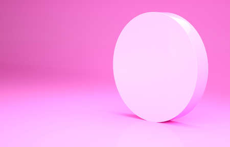 Pink Ban icon isolated on pink background. Stop symbol. Minimalism concept. 3d illustration 3D renderの写真素材