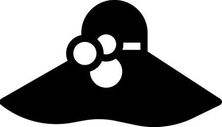 Black Elegant women hat icon isolated on white background. Vectorのイラスト素材