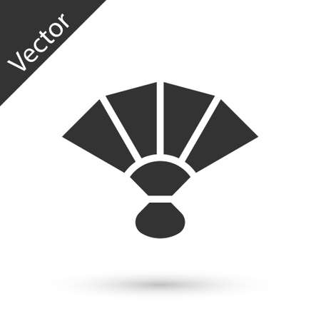 Grey Fan flamenco accessory icon isolated on white background. Vectorのイラスト素材