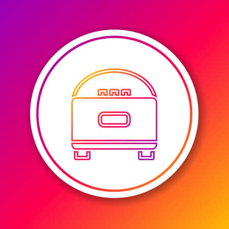 Color line Stereo speaker icon isolated on color background. Sound system speakers. Music icon. Musical column speaker bass equipment. Circle white button. Vectorのイラスト素材