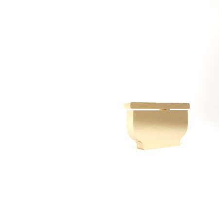 Gold Bowl icon isolated on white background. 3d illustration 3D renderの写真素材