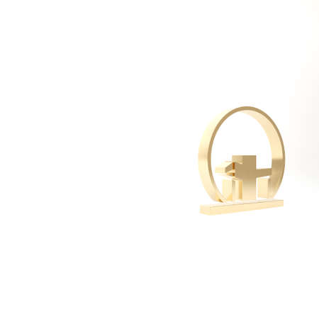 Gold Montreal Biosphere icon isolated on white background. 3d illustration 3D renderの写真素材
