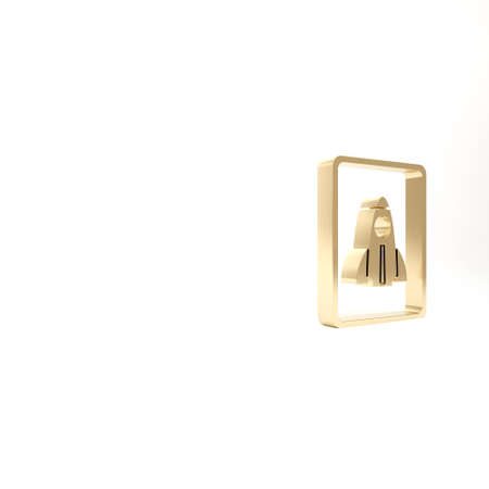 Gold Business startup project concept icon isolated on white background. Symbol of new business, entrepreneurship, innovation and technology. 3d illustration 3D renderの写真素材