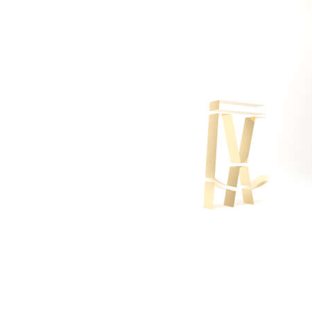 Gold Cycling shorts icon isolated on white background. 3d illustration 3D renderの写真素材