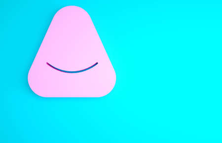 Pink Pouf icon isolated on blue background. Soft chair. Bag for the seat. Comfortable furniture armchair. Minimalism concept. 3d illustration 3D renderの写真素材
