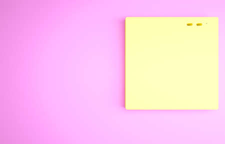 Yellow Oscilloscope measurement signal wave icon isolated on pink background. Minimalism concept. 3d illustration 3D renderの写真素材