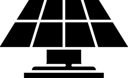 Black Solar energy panel icon isolated on white background. Vectorのイラスト素材