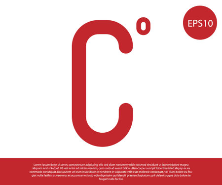 Red Celsius icon isolated on white background. Vector Illustrationのイラスト素材