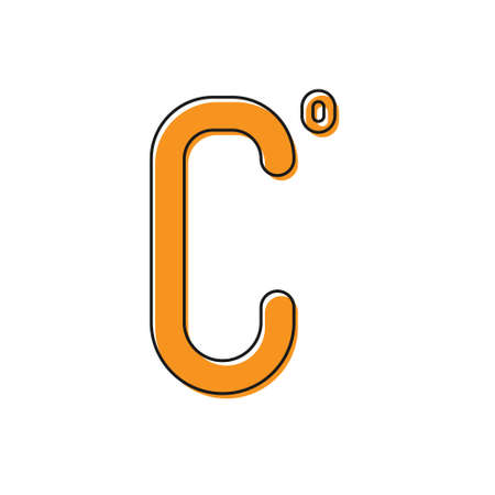 Orange Celsius icon isolated on white background. Vector Illustrationのイラスト素材