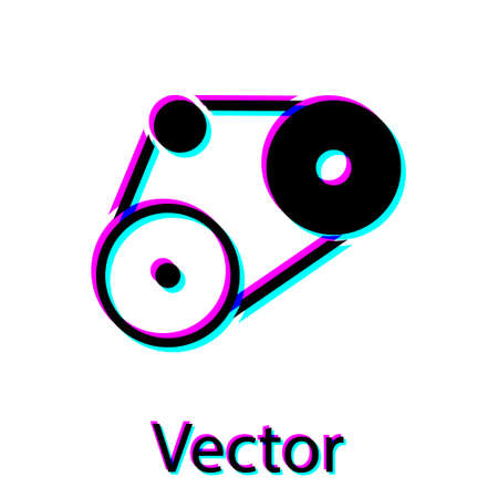 Black Timing belt kit icon isolated on white background. Vectorのイラスト素材