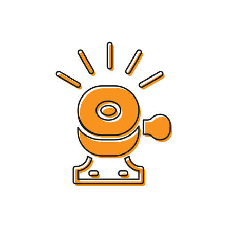 Orange Bicycle bell icon isolated on white background. Vectorのイラスト素材