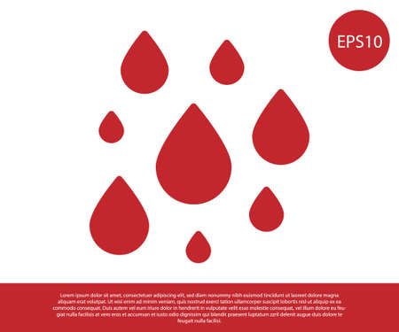 Red Water drop icon isolated on white background. Vector Illustrationのイラスト素材