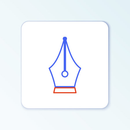 Line Fountain pen nib icon isolated on white background. Pen tool sign. Colorful outline concept. Vectorのイラスト素材