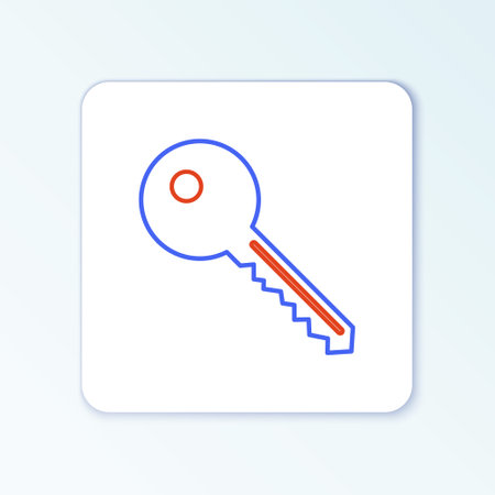 Line Key icon isolated on white background. Colorful outline concept. Vectorのイラスト素材