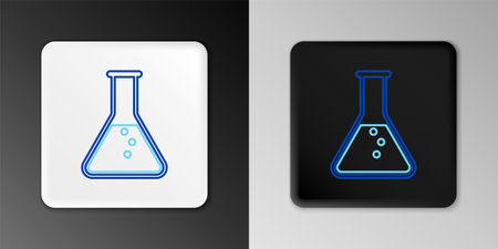 Line Test tube and flask - chemical laboratory test icon isolated on grey background. Colorful outline concept. Vectorのイラスト素材