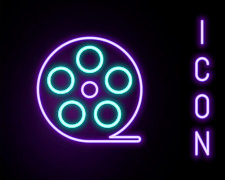 Glowing neon line Smartphone with   symbol icon isolated on black background. Colorful outline concept. Vectorのイラスト素材