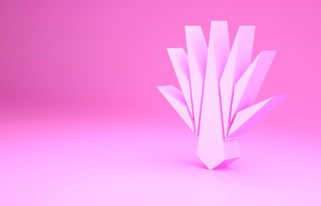 Pink Agave icon isolated on pink background. Traditional Mexican plant. Minimalism concept. 3d illustration 3D renderの写真素材