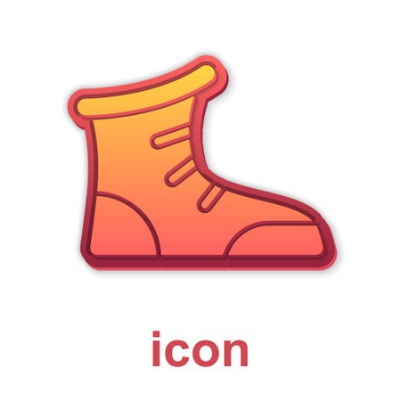 Gold Sport boxing shoes icon isolated on white background. Wrestling shoes. Vectorのイラスト素材
