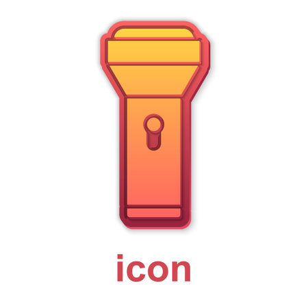 Gold Flashlight icon isolated on white background. Vectorのイラスト素材