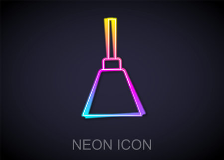 Glowing neon line Chandelier icon isolated on black background. Vectorのイラスト素材